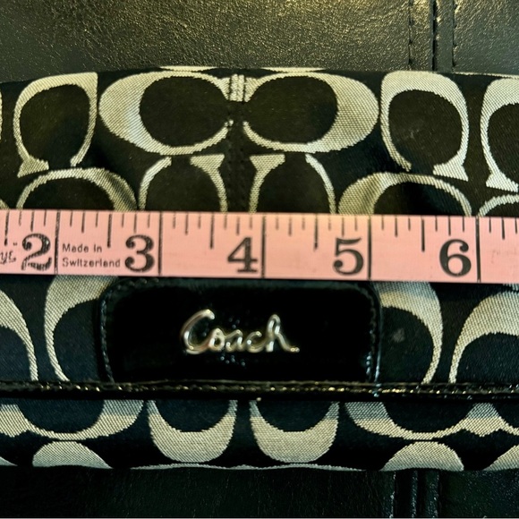 Coach Black and White Wallet with Checkbook Cover - Picture 1 of 5
